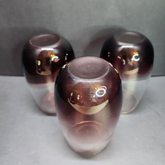 Dansk Glasscapes Amethyst Tumbler Stemless Wine Glasses Purple 5.5'' - Set of 3 - Picture 6 of 9